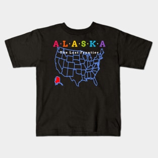 Alaska, USA. The Last Frontier (Map Version) Kids T-Shirt